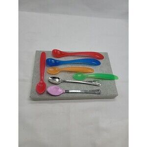 Mixed Lot 7 Piece Baby Toddler Kids Eating Utensils Plastic Spoons Gerber Naby